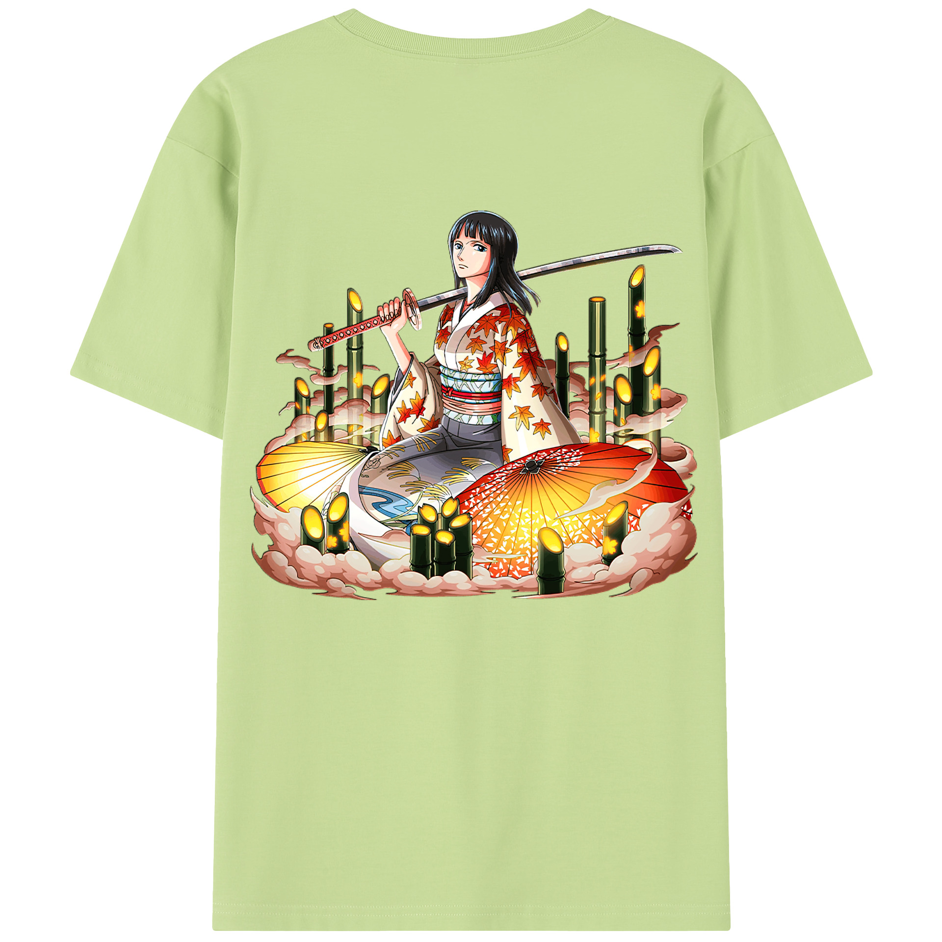 ワンピース ニコ・ロビン ONE PIECE Nico Robin 綿100％半袖Tシャツ（背面プリント）